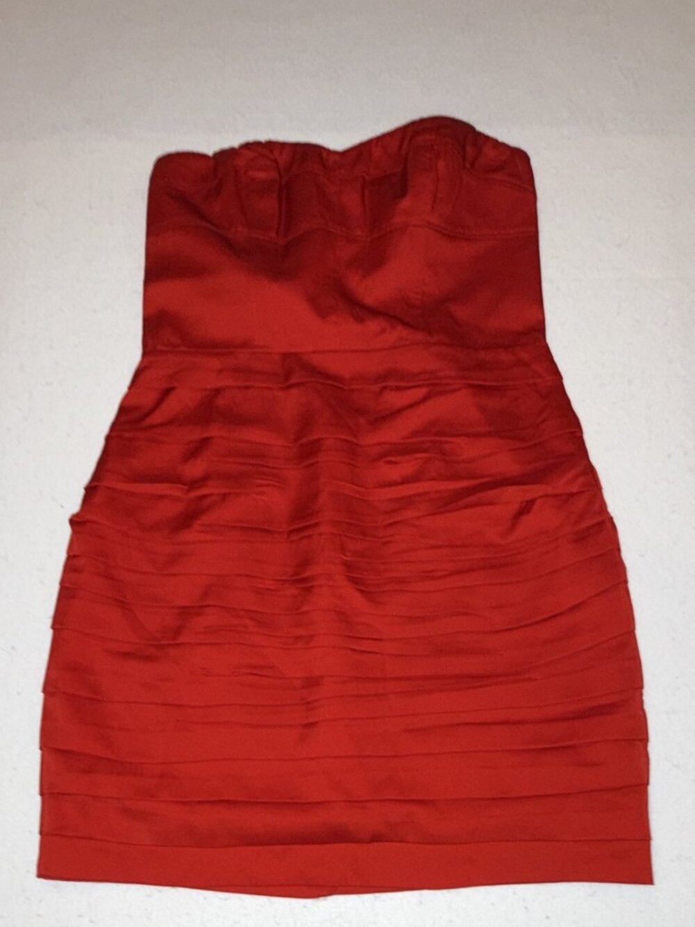 Express Y2K Red Strapless Ruffle Tiered Cocktail Mini Dress Size 8 Bodycon New